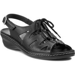 Sandały COMFORTABEL - 710521 Schwarz 1. Czarne klapki damskie Comfortabel, bez wzorów, ze skóry, bez obcasa, na obcasie. W wyprzedaży za 209,00 zł.