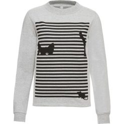 Bluza z nadrukiem bonprix jasnoszary melanż - czarny z nadrukiem. Szare bluzy z nadrukiem damskie bonprix. Za 49,99 zł.