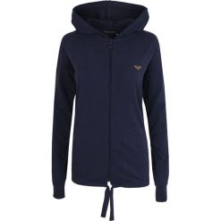 Bluza Emporio Armani. Czarne bluzy damskie Emporio Armani, bez wzorów, bez rękawów, z kapturem, na fitness i siłownię. Za 199,00 zł.