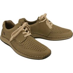 RIEKER 05237-64 beige, półbuty męskie. Brązowe półbuty męskie Rieker, bez wzorów, na sznurówki. Za 269,90 zł.