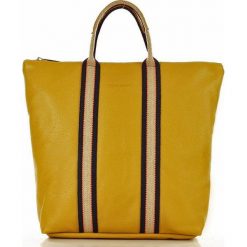 MARCO MAZZINI Torebka skórzana shopper bag plecak żółty honey. Żółte torby damskie na zakupy MAZZINI, bez wzorów, ze skóry, sportowe, na ramię, bez dodatków. Za 289,00 zł.