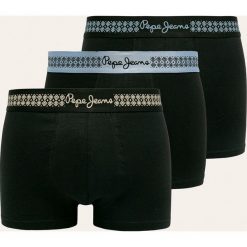 Pepe Jeans - Bokserki Harish (3-pack). Czarne bokserki męskie Pepe Jeans, s, z nadrukiem, z elastanu. W wyprzedaży za 129,90 zł.