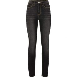 Dżinsy SKINNY z wysoką talią bonprix czarny "stone". Czarne jeansy damskie bonprix. Za 134,99 zł.