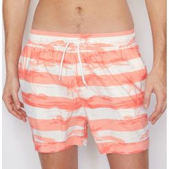Bermudy w paski. Czerwone kąpielówki męskie marki La Redoute Collections, w paski, z poliesteru. Za 43,68 zł.