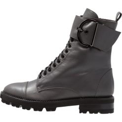 Oxitaly REALE Botki kowbojki i motocyklowe panama grey. Szare botki damskie skórzane marki Oxitaly, na sznurówki. Za 1089,00 zł.