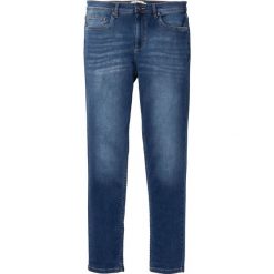 Dżinsy dresowe Slim Fit Straight bonprix niebieski. Niebieskie jeansy męskie bonprix, m, bez wzorów. Za 79,99 zł.