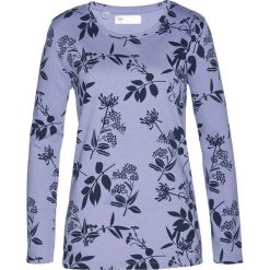 Bluza dresowa bonprix jasny lawendowy - ciemnoniebieski w kwiaty. Fioletowe bluzy damskie bonprix, z dresówki, bez kaptura. Za 74,99 zł.