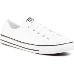 Trampki CONVERSE - Ctas Dainty Ox 564984C White/Black/White. Białe półbuty damskie Converse, bez wzorów, ze skóry, bez obcasa, bez zapięcia. W wyprzedaży za 269,00 zł.