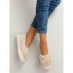 Beżowe trampki RESIST. Brązowe buty sportowe damskie FunKee.pl, bez wzorów, z tkaniny, sportowe. Za 75,59 zł.