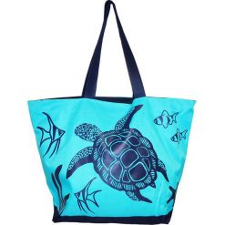 Torba plażowa "Acapulco" w kolorze turkusowo-granatowym - 35 x 58 x 23 cm. Niebieskie torby damskie na zakupy Le Comptoir de la Plage, z tworzywa sztucznego. W wyprzedaży za 38,95 zł.
