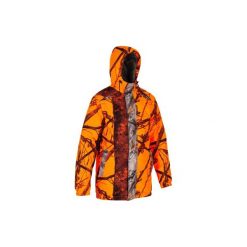 Kurtka myśliwska 100 camo fluo ŚOI. Brązowe kurtki męskie marki SOLOGNAC, l, z materiału. Za 249,99 zł.
