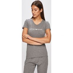 Emporio Armani - T-shirt piżamowy. Czarne piżamy damskie Emporio Armani, s, z nadrukiem, z elastanu, bez rękawów. Za 189,90 zł.