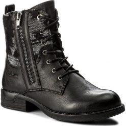 Botki JENNY FAIRY - WS16132-35 Czarny. Czarne buty zimowe damskie Jenny Fairy, z materiału, na obcasie. Za 129,99 zł.