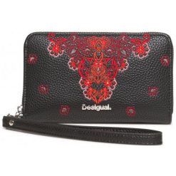 Desigual Portfel Damski Czarny Manuela Mini Zip. Szare portfele damskie marki Desigual, l, z tkaniny, casualowe, z długim rękawem. Za 199,00 zł.