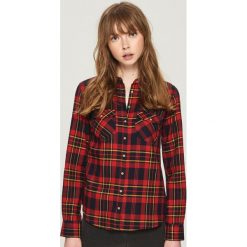 Koszula w kratę - Różowy. Czerwone koszule wiązane damskie Sinsay, l. Za 49,99 zł.