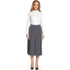 DELFINA Spódnica midi z kontrafałdami - szara. Szare spódniczki damskie Stylove, s, z elastanu, eleganckie, midi. Za 139,00 zł.
