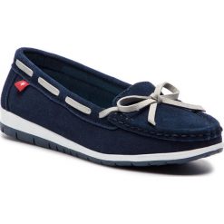 Mokasyny BIG STAR - DD274095 Navy. Niebieskie mokasyny damskie marki BIG STAR, ze skóry, retro, na płaskiej podeszwie. Za 159,00 zł.