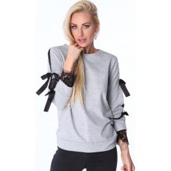 Bluza z kokardkami jasnoszara 1687. Szare bluzy damskie marki Fasardi, xl. Za 49,00 zł.