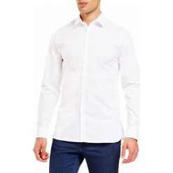 Trussardi Jeans koszula męska 44 biały. Białe koszule męskie Trussardi Jeans, m, bez wzorów, z jeansu, bez kołnierzyka, bez rękawów. W wyprzedaży za 239,00 zł.
