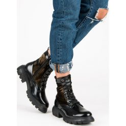 BOTKI GLANY MORO. Czarne botki damskie marki KYLIE, z jeansu. Za 155,04 zł.
