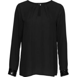 Bluzka bonprix czarny. Czarne bluzki wizytowe marki bonprix, eleganckie. Za 74,99 zł.