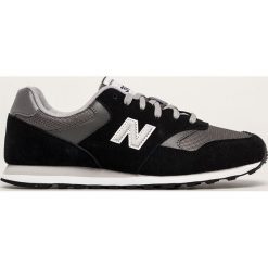 New Balance - Buty ML393SM1. Czarne buty sportowe męskie New Balance, ze skóry, na sznurówki. Za 299,90 zł.