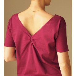 Bordowa dwustronna bluzka S-XL. Czerwone bluzki damskie Pakamera, s, z bawełny, z dekoltem w łódkę. Za 65,00 zł.