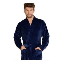Szlafrok 591/Enrico Ciemny Jeans. Czarne szlafroki męskie De Lafense, m, z jeansu. Za 144,90 zł.