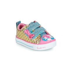 Buty Dziecko Skechers TWINKLE LITE. Żółte trampki dziewczęce Skechers, bez wzorów, bez zapięcia. Za 199,00 zł.