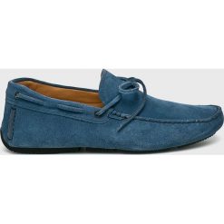 Conhpol - Mokasyny. Niebieskie mokasyny męskie marki Conhpol, ze skóry. Za 539,90 zł.