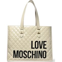 Love Moschino torebka damska JC4210-PP08-KB0-110 biała. Białe torebki klasyczne damskie Love Moschino, bez wzorów, eleganckie, pikowane, bez dodatków. Za 829,00 zł.