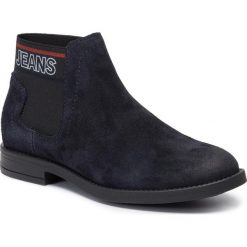 Sztyblety TOMMY JEANS - Corporate Elastic Chelsea Boot EN0EN00605 Midnight 403. Niebieskie kozaki damskie Tommy Jeans, z jeansu, bez obcasa, na obcasie, bez zapięcia. Za 579,00 zł.