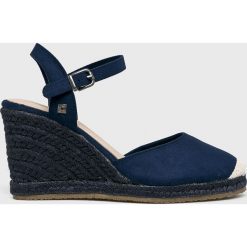 Big Star - Espadryle. Niebieskie koturny damskie BIG STAR, bez wzorów, ze skóry, bez obcasa, na obcasie. W wyprzedaży za 79,90 zł.