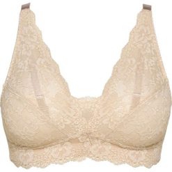 Biustonosz bralettka bez fiszbinów bonprix w kolorze szampana. Różowe biustonosze bonprix, bez wzorów. Za 59,99 zł.