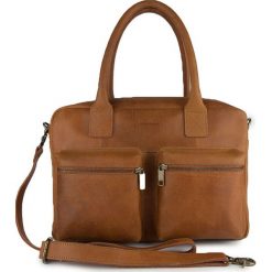 Torebki klasyczne damskie: Skórzana torebka w kolorze brązowym – 37 x 26 x 13 cm