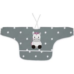 Śliniaczek "Baby unicorn" w kolorze szaro-białym. Szare śliniaki Mr Little Fox, bez wzorów, z poliesteru. W wyprzedaży za 55,95 zł.