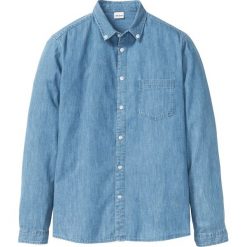 Koszula dżinsowa z długim rękawem Slim Fit bonprix niebieski "bleached”. Niebieskie koszule męskie bonprix, xl. Za 79,99 zł.