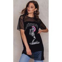 Sukienki hiszpanki: Boohoo Sukienka typu T-Shirt z nadrukiem – Black