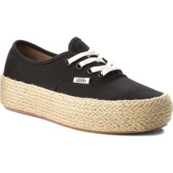 Espadryle VANS - Authentic Platfor VN0A3NAQBLK Black. Czarne espadryle damskie marki Vans, na co dzień, bez wzorów, z tworzywa sztucznego, bez obcasa, na obcasie, bez zapięcia. W wyprzedaży za 219,00 zł.