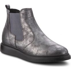 Sztyblety GEOX - D Nadynne D D849HD 000PV C9004 Anthracite. Szare kozaki damskie Geox, na imprezę, ze skóry ekologicznej, bez obcasa, bez zapięcia. W wyprzedaży za 259,00 zł.