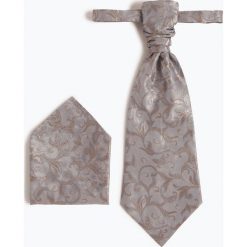 Wilvorst - Krawat męski i poszetka, brązowy. Pomarańczowe krawaty męskie marki Wilvorst, eleganckie. Za 299,95 zł.