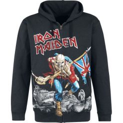 Bluzy męskie: Iron Maiden The Trooper – Battlefield Bluza z kapturem rozpinana czarny