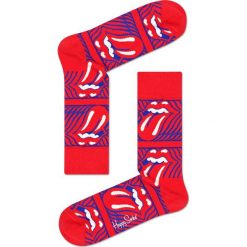 Happy Socks - Skarpety Rolling Stones Stripe Me Up. Czerwone skarpetki męskie Happy Socks, bez wzorów, z elastanu. W wyprzedaży za 34,90 zł.