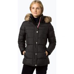 Tommy Hilfiger - Damska kurtka puchowa, czarny. Czarne kurtki damskie TOMMY HILFIGER, l, bez wzorów, z puchu, eleganckie, bez kaptura. Za 799,95 zł.
