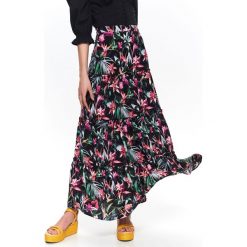 Długa printowana spódnica. Czarne spódniczki damskie Top Secret, na lato, w kwiaty, z tkaniny, eleganckie, długie, maxi. W wyprzedaży za 59,99 zł.