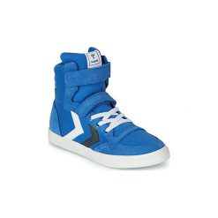 Buty Dziecko Hummel SLIMMER STADIL HIGH JR. Niebieskie trampki dziewczęce Hummel, bez wzorów, bez zapięcia. Za 259,00 zł.