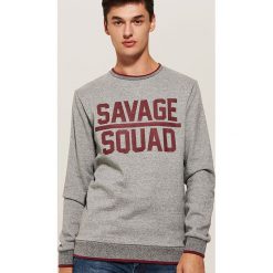 Bluza z napisem - Szary. Szare bejsbolówki męskie House, l, z napisami. Za 89,99 zł.