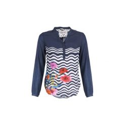 Koszule Desigual LIUBA. Niebieskie koszule damskie Desigual, s, bez wzorów, bez kołnierzyka, bez rękawów. Za 209,40 zł.