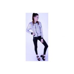 Bomber jacket z metalicznej dzianiny Srebrny hologram. Szare bluzy damskie marki Sthorm, s, bez wzorów, z bawełny, bez rękawów, bez kaptura. Za 359,00 zł.