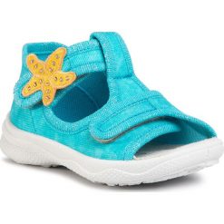 Sandały SUPERFIT - 6-00293-71 M Grun. Niebieskie sandały dziewczęce Superfit, z materiału, bez zapięcia. W wyprzedaży za 129,00 zł.